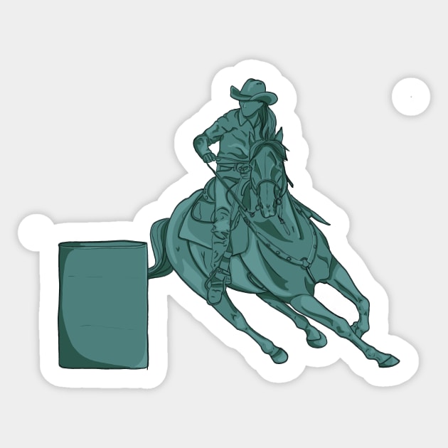 Turquoise Barrel Racer Sticker by themarementality